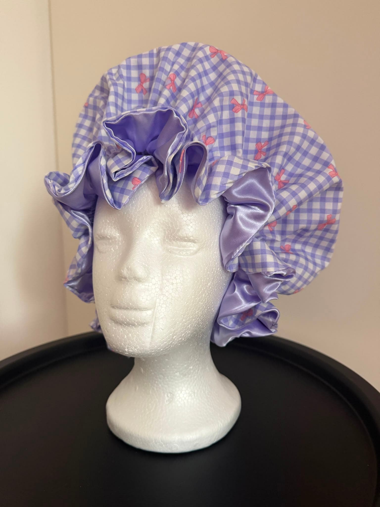 Gingham Bows satijnen bonnet