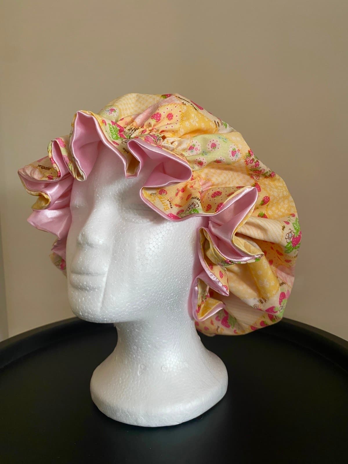 Strawberry Shortcake satin bonnet