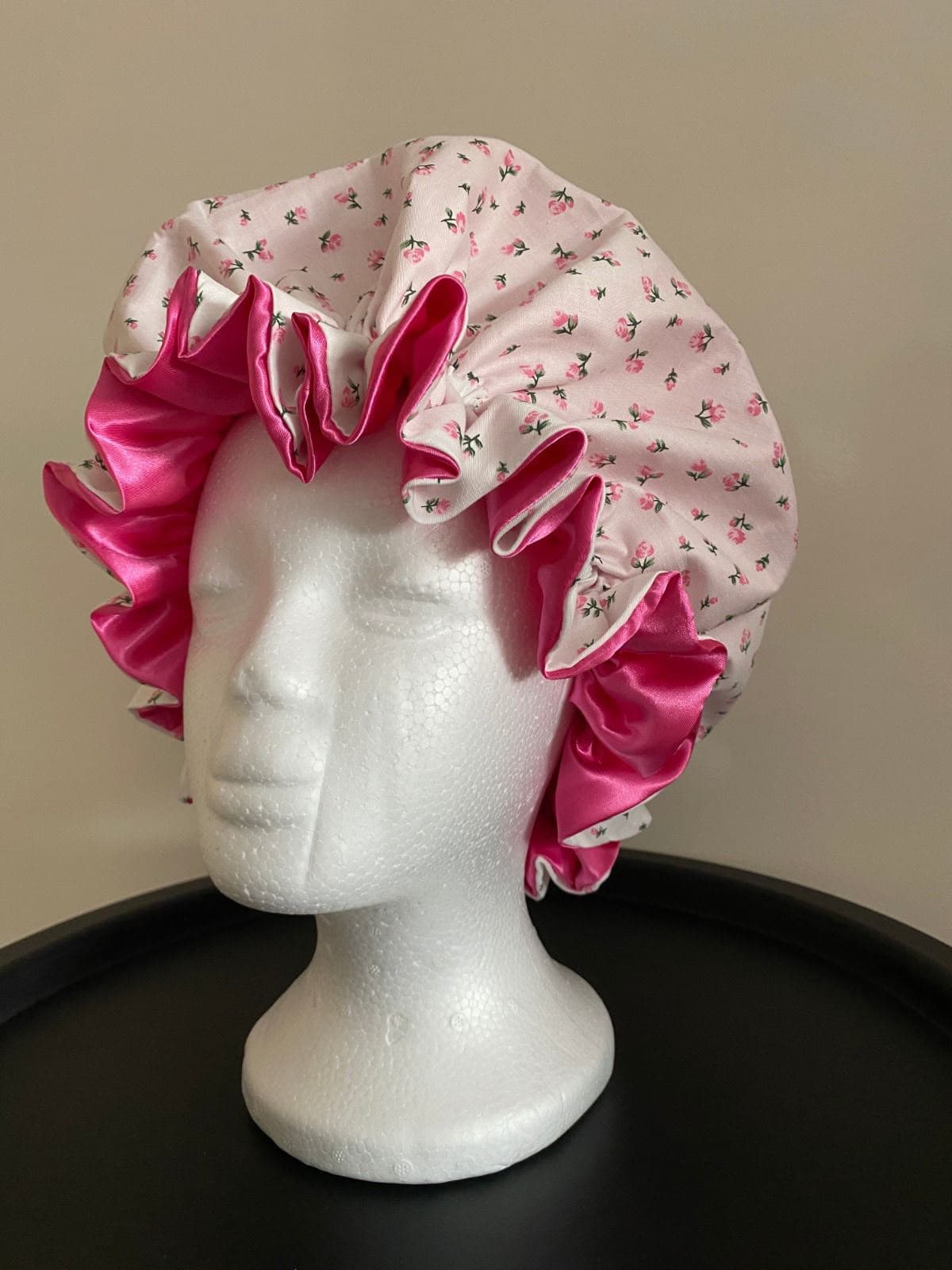 Sleeping Beauty satin bonnet